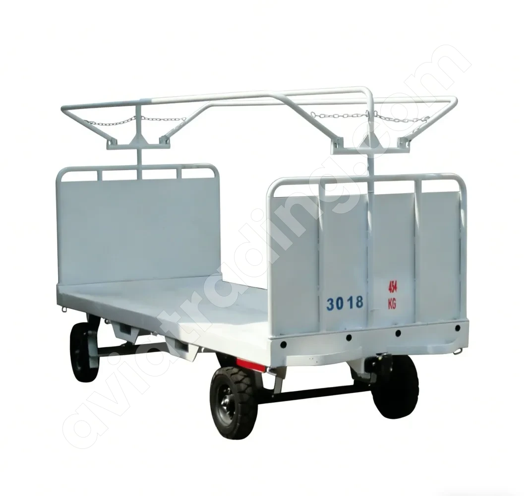 HFSH2-2-3 Two-Rail Luggage Trailer with Canopy | Airport Baggage Trailer | GSE Equipment