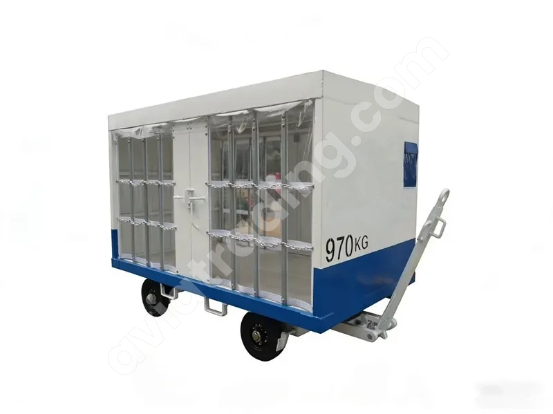 HFYP2-12 Compact Airport Luggage Trailer | 1940×1800mm Baggage Cart Trailer with Rain Canopy