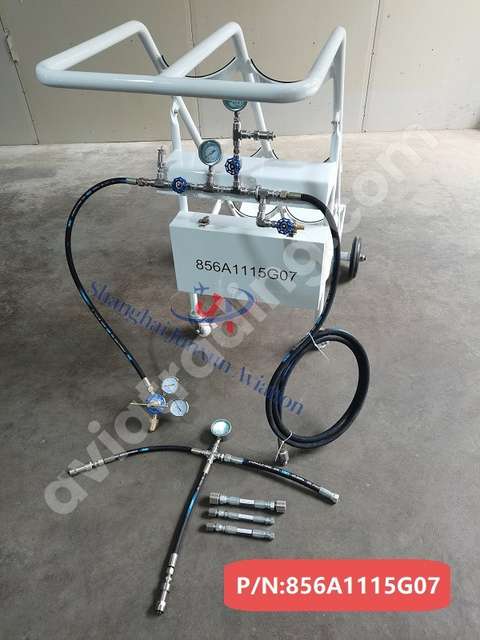 Cart,nitrogen-fuel manifold press check