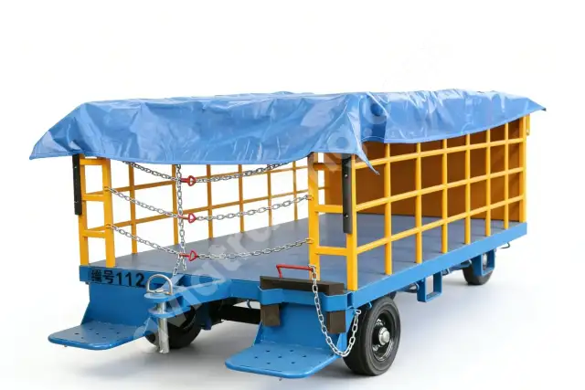 HFSH1-4-6 Three-Rail Luggage Trailer | Airport GSE Baggage Tow Tractor Trailer