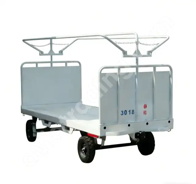 HFSH2-2-3 Two-Rail Luggage Trailer with Canopy | Airport Baggage Trailer | GSE Equipment